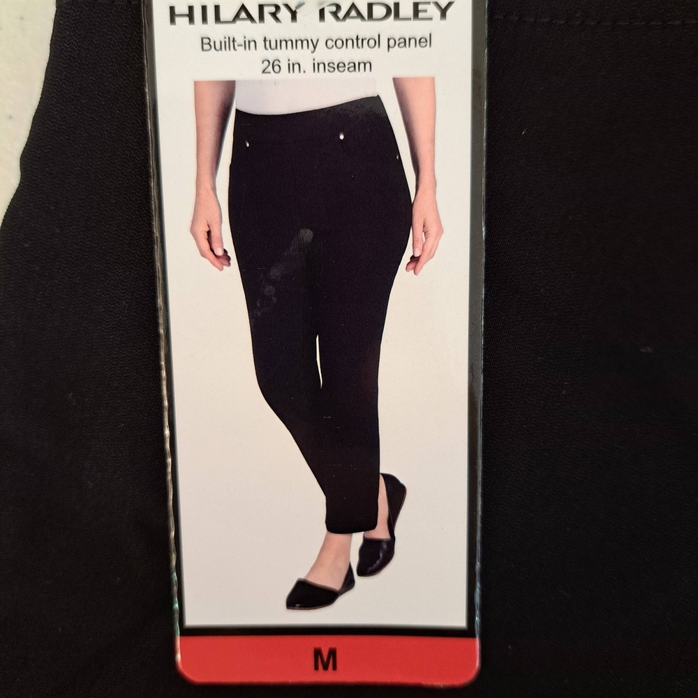 Hilary Radley Womens Pants M Black NWT Tummy Control Slim Leg 1735-238